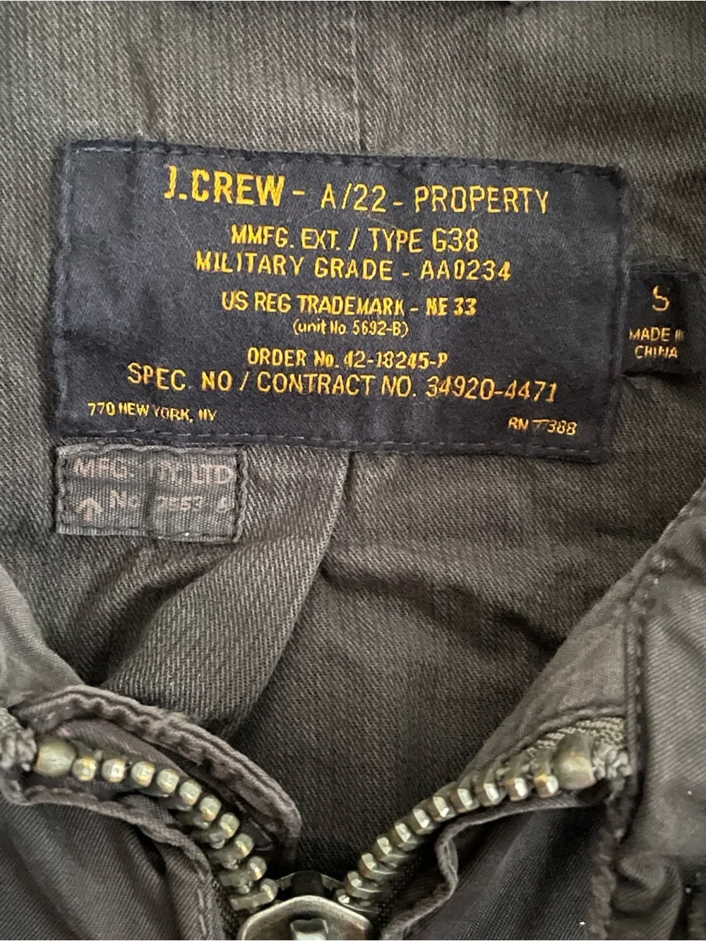 J. Crew Charcoal Military Field Jacket with Front Cargo Pockets